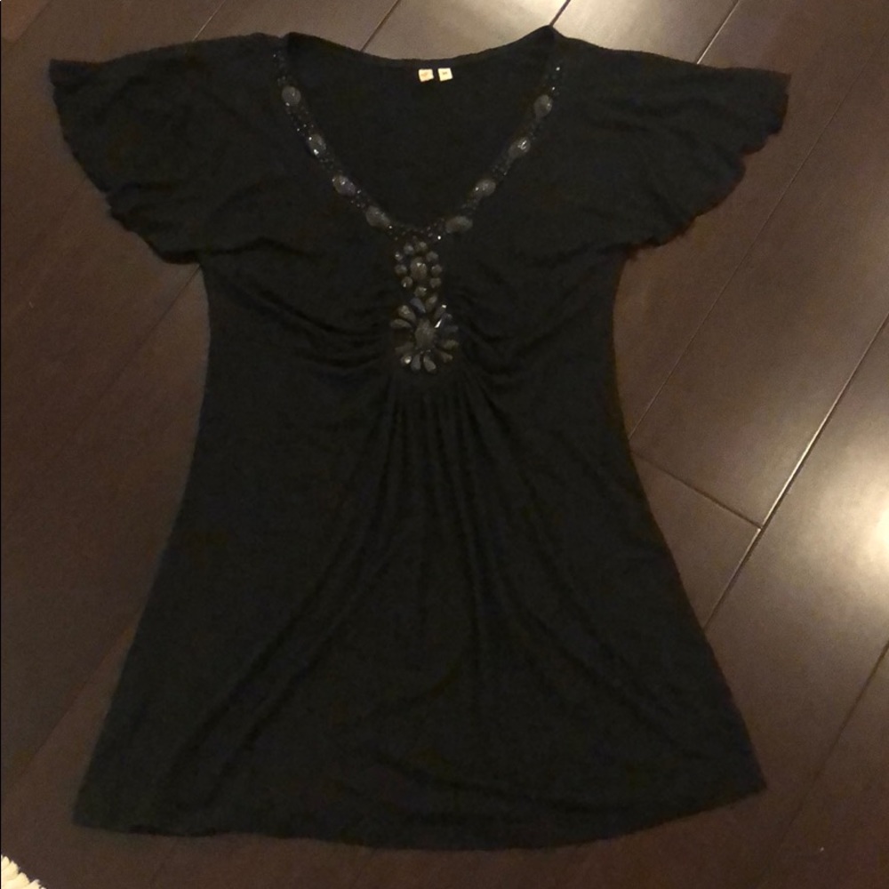 Joke black tee with jewels